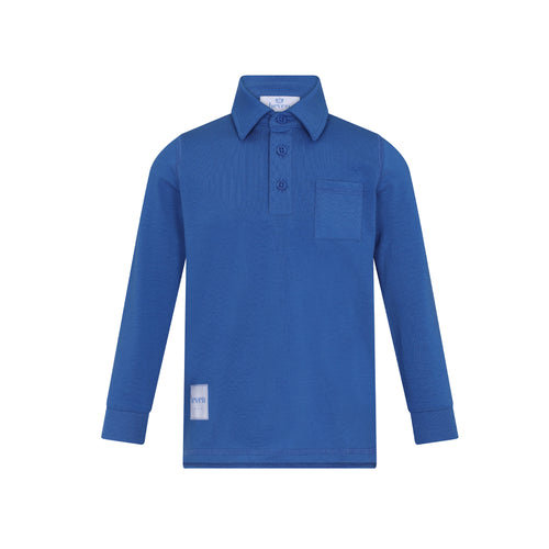Heven Boys Long Sleeve Polo - Blue