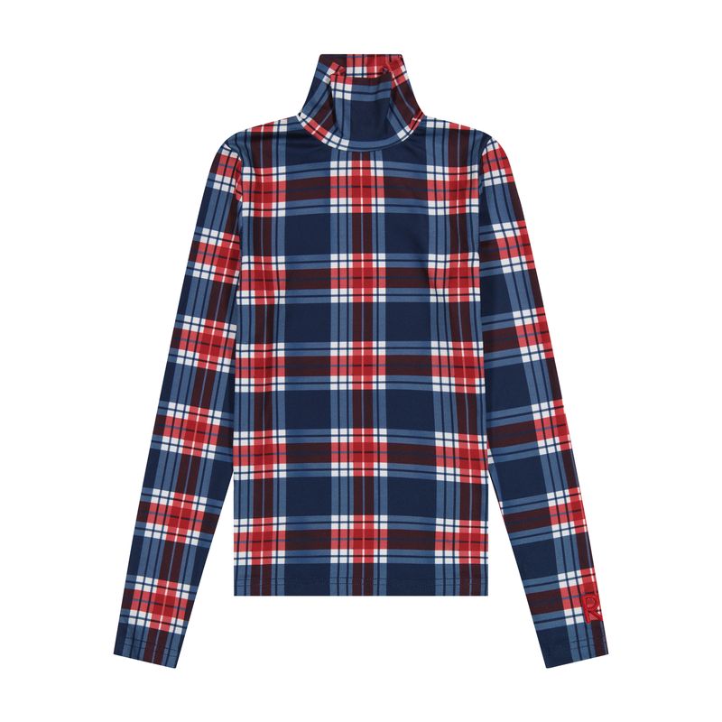 Retro Kid Margo Bamboo Printed Plaid Turtleneck - Plaid