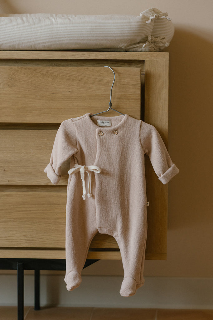 1+ In The Family Havre Footie and Hat - Nude