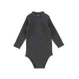 Lil Legs Ribbed Mock Neck Onesie - Heather Grey