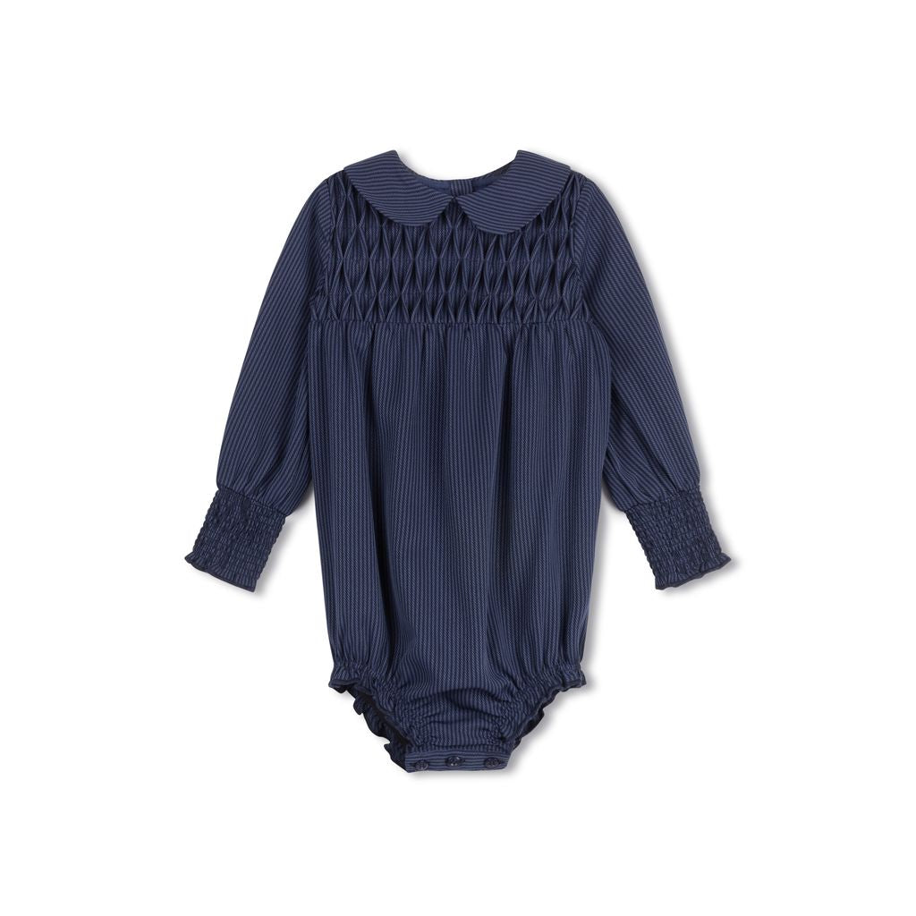 Velvette Label Blue Striped Romper