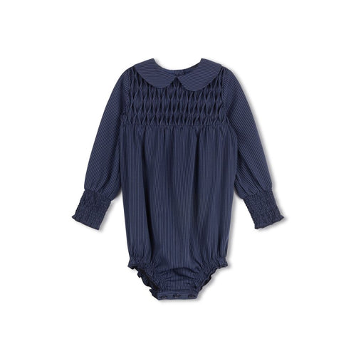 Velvette Label Blue Striped Romper