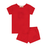 Retro Kid  Harper Pique Baby Set - Crimson