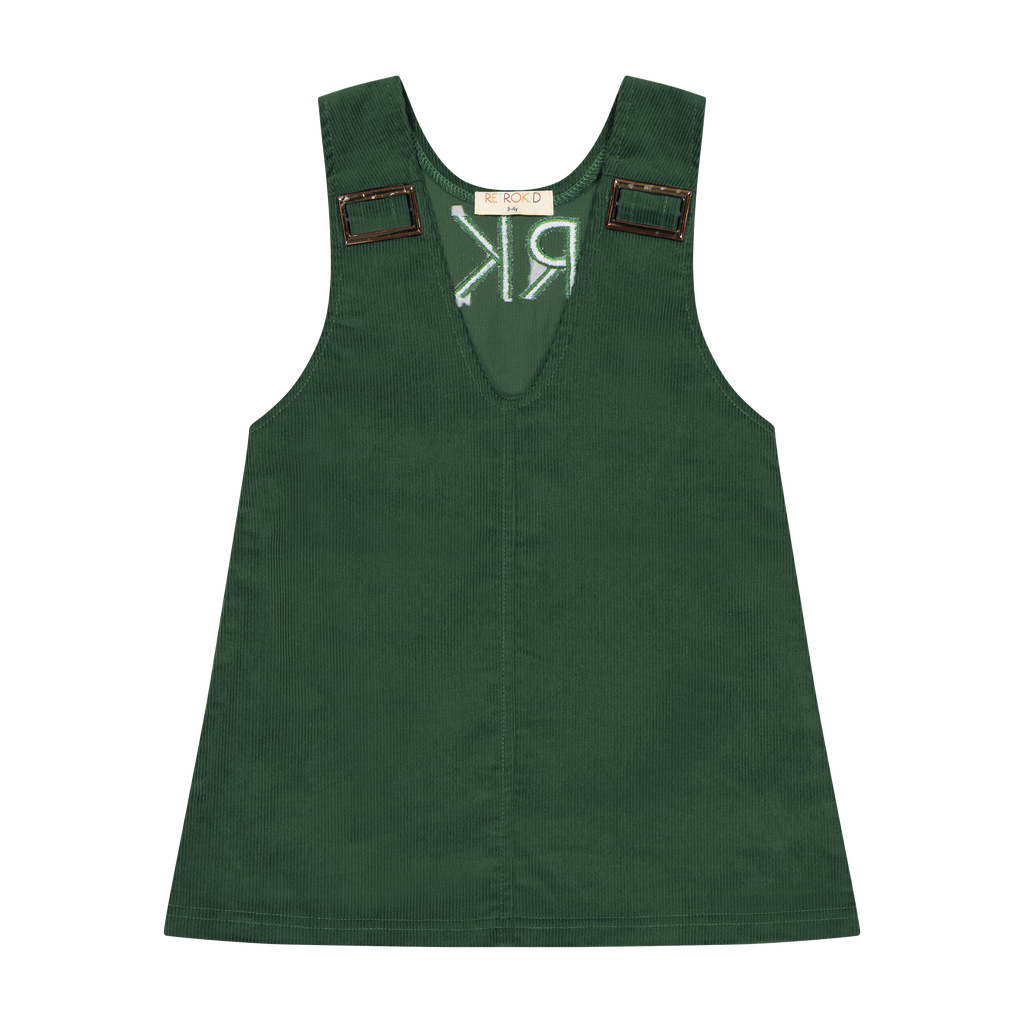 Retro Kid Hazel Cords Sleeveless Dress - Green