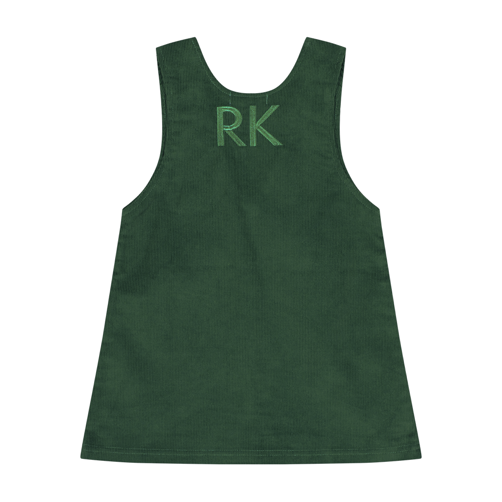 Retro Kid Hazel Cords Sleeveless Dress - Green