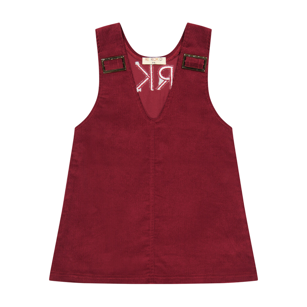 Retro Kid Hazel Cords Sleeveless Dress - Wine