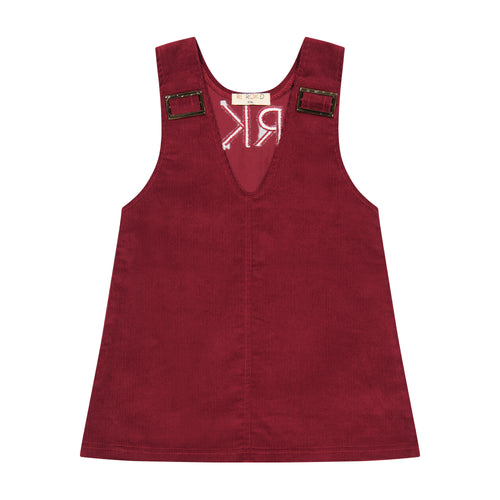 Retro Kid Hazel Cords Sleeveless Dress - Wine