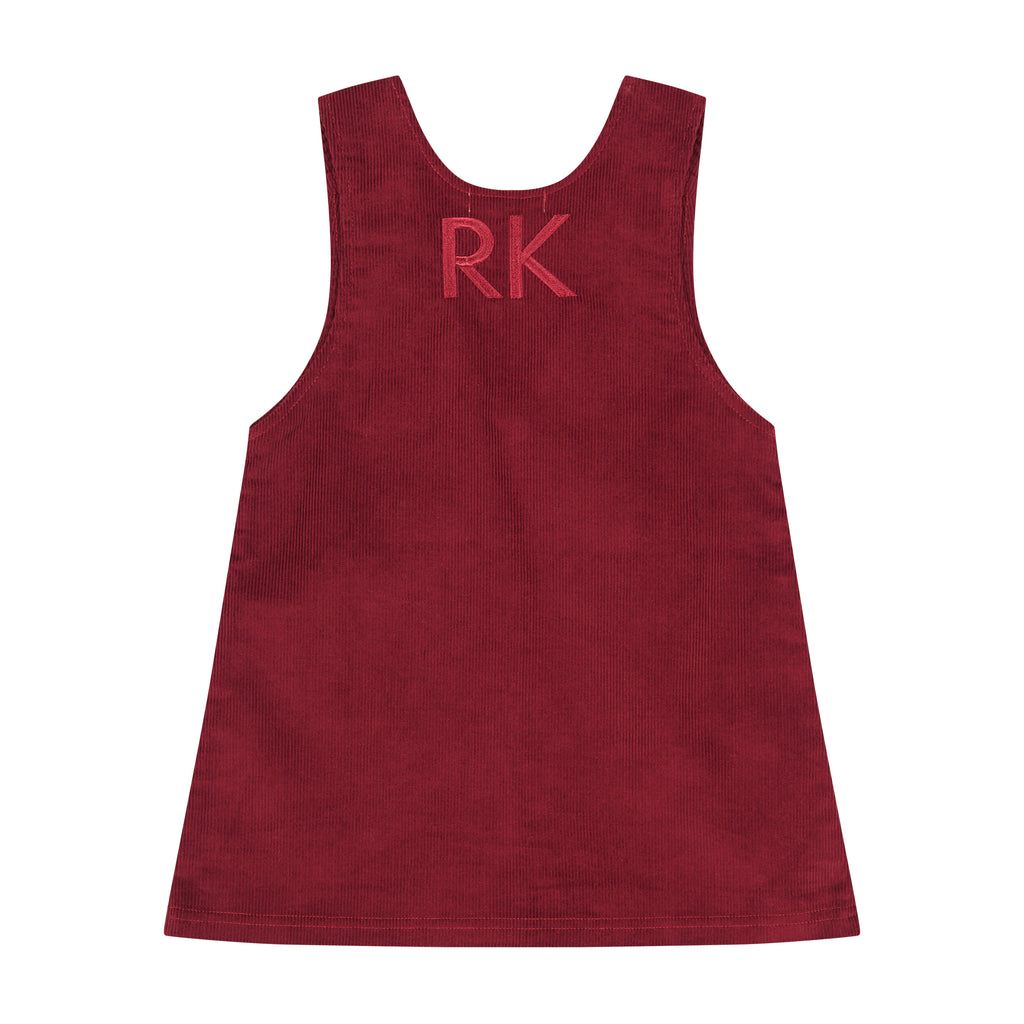 Retro Kid Hazel Cords Sleeveless Dress - Wine