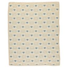 Load image into Gallery viewer, Bebe Organic Heart Blanket - Blue Patchwork