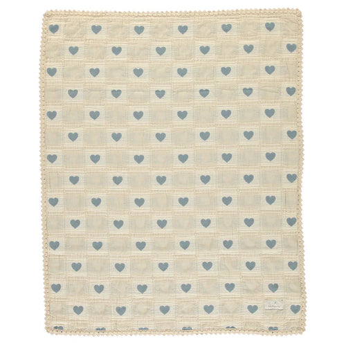Bebe Organic Heart Blanket - Blue Patchwork