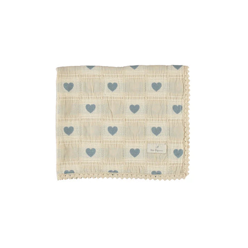 Bebe Organic Heart Blanket - Blue Patchwork