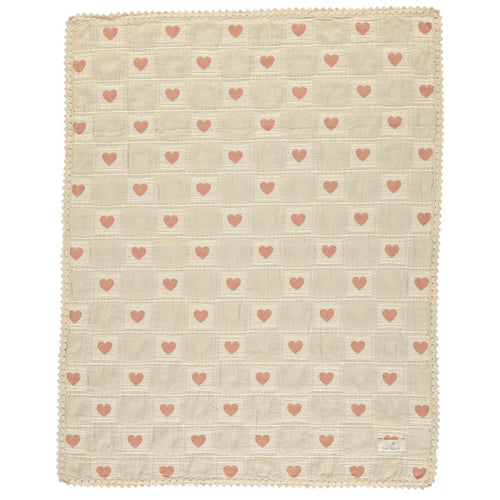 Bebe Organic Heart Blanket - Mauve Patchwork
