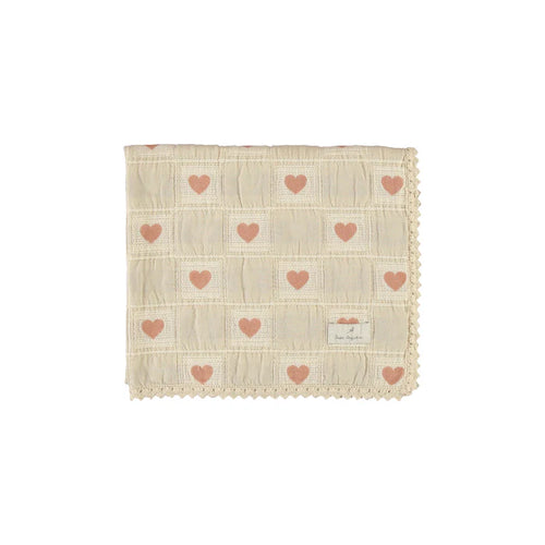Bebe Organic Heart Blanket - Mauve Patchwork