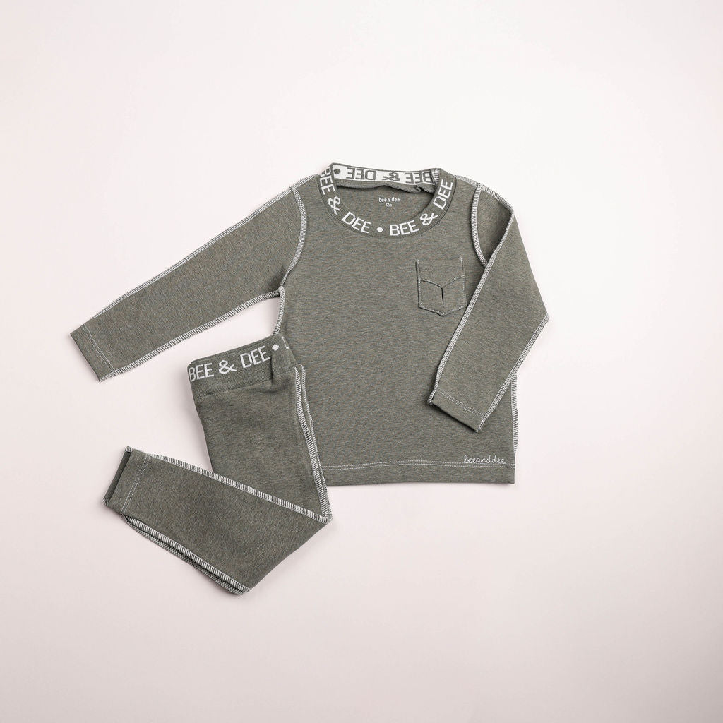 Bee & Dee Heathered Seam Style Loungewear - Hunter Green