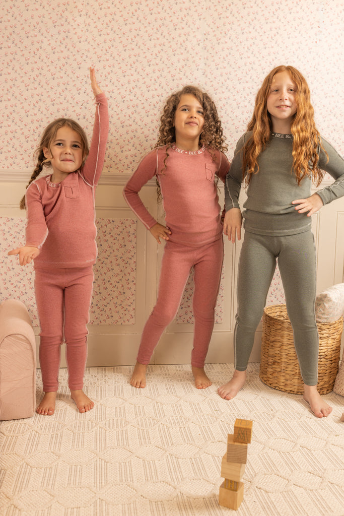 Bee & Dee Heathered Seam Style Loungewear - Hunter Green