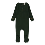 Lil Legs Henley Footie - Green