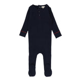 Lil Legs Henley Footie - Navy