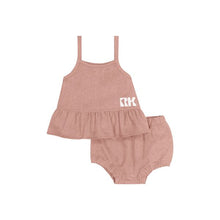 Load image into Gallery viewer, Retro Kid Hollis Baby Girl Ruffle Tank + Bloomers Set - Pink Denim