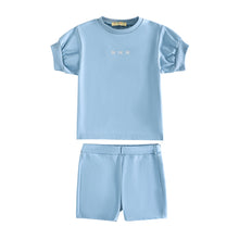 Load image into Gallery viewer, Retro Kid Hollis RK Logo Baby Tee And Shorts Set - Light Blue