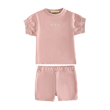 Load image into Gallery viewer, Retro Kid Hollis RK Logo Baby Tee And Shorts Set - Pink