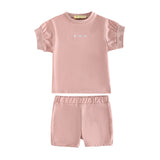 Retro Kid Hollis RK Logo Baby Tee And Shorts Set - Pink