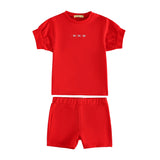 Retro Kid Hollis RK Logo Baby Tee And Shorts Set - Red