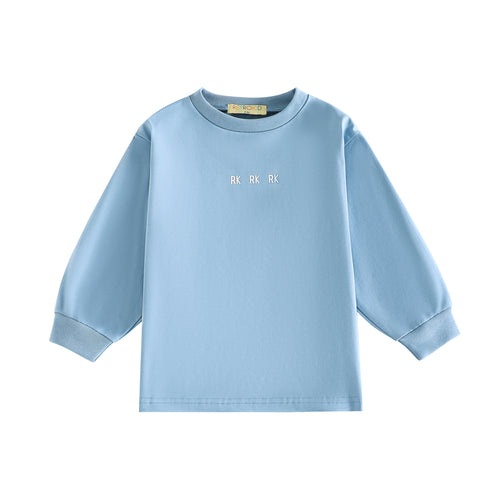Retro Kid Hollis RK Logo Long Sleeve Tee - Light Blue