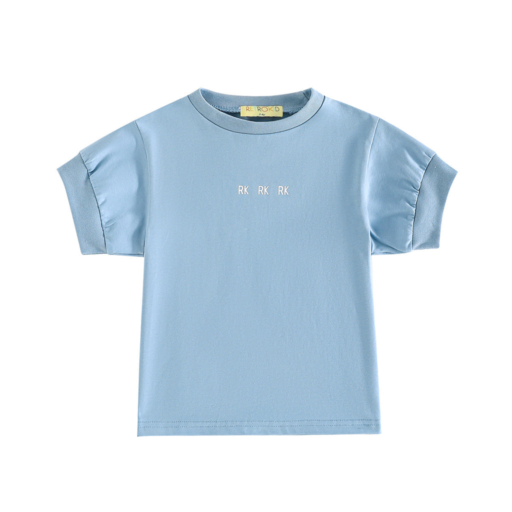 Retro Kid Hollis RK Logo Short Sleeve Tee - Light Blue