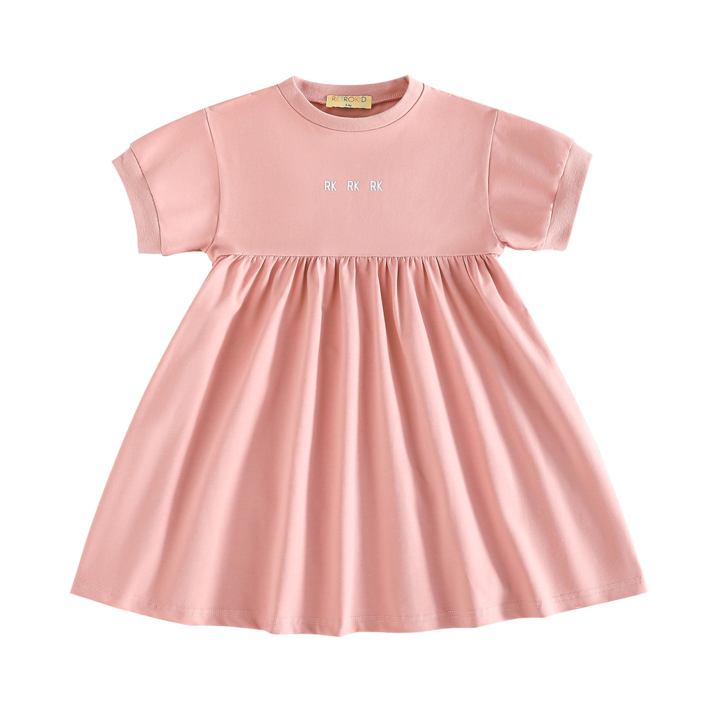 Retro Kid Hollis RK Logo Hi-Waist T-shirt Dress - Pink