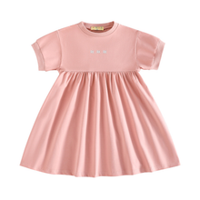 Load image into Gallery viewer, Retro Kid Hollis RK Logo Hi-Waist T-shirt Dress - Pink