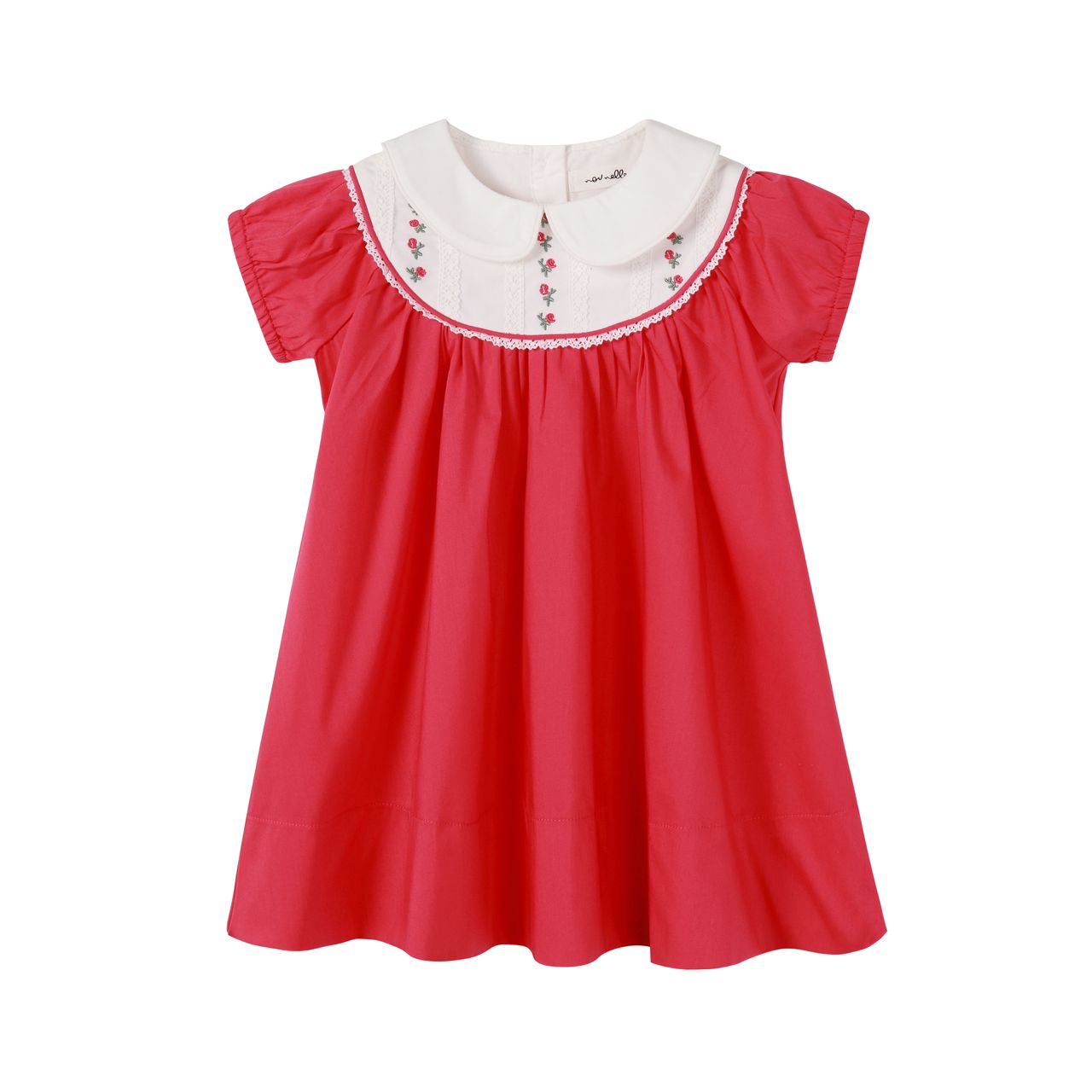 Nou Nelle Hot Pink Embroidered Dress (Short Sleeve) – Moonlight