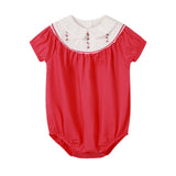 Nou Nelle Hot Pink Embroidered Romper