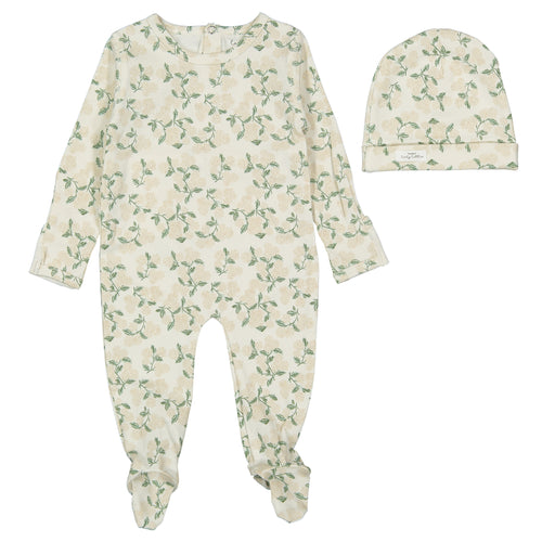 Lovely Littles - The Printed Romper & Beanie - Hydrangea Pink