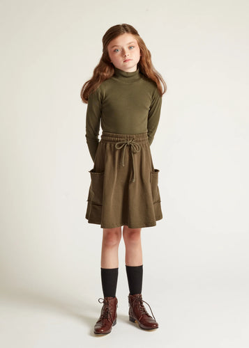 Parni Nashville Solid Ribbed Turtleneck-Green