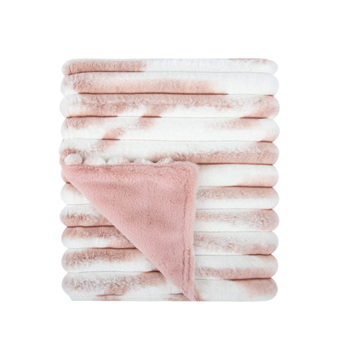 Bebe Beaute Fuzzy Blanket - Marble Mauve / Solid Mauve