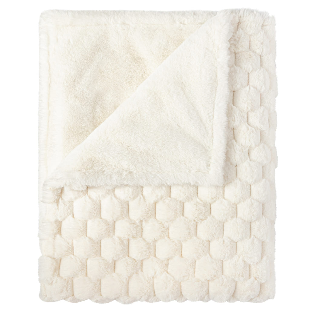 Bebe Beaute Fuzzy Blanket - Honeycomb Ivory