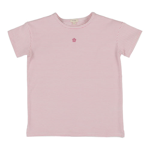 Lil Legs Short Sleeve Stripe Tee - Neon Pink
