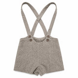 Le Bourdon Herringbone Suspender Shorts - Brown