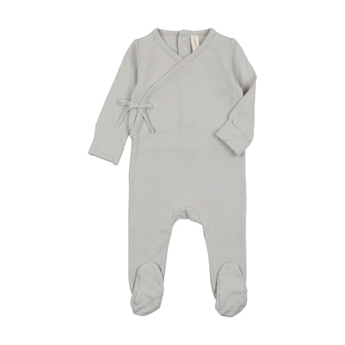 Lil Legs Brushed Cotton Wrapover Footie & Hat - Pale Blue