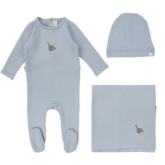 Lilette Handdrawn 3PC Layette Set - Blue – Moonlight