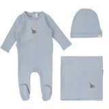 Lilette Handdrawn 3PC Layette Set - Blue