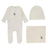 Lilette Handdrawn 3PC Layette Set - Milk/Bunny