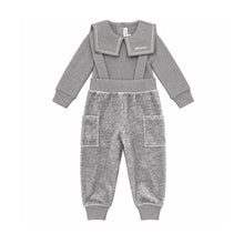 Load image into Gallery viewer, Little Parni Velour Overall Set (K726) - Grey