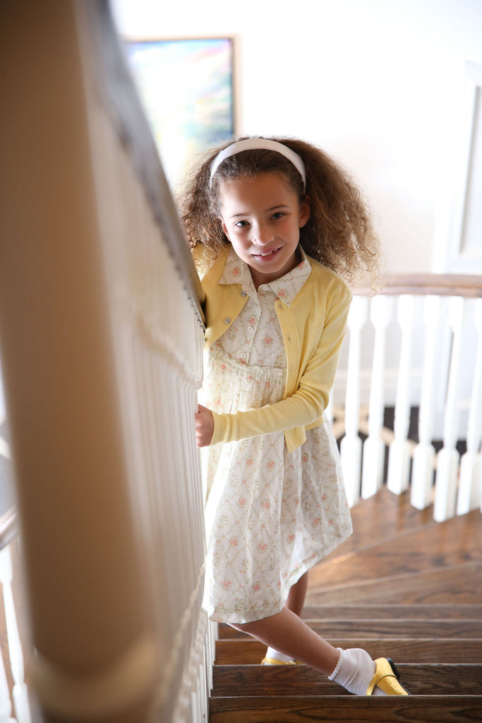 Bopop Pale Yellow Girls Cardigan
