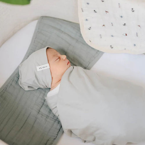 Ely's & Co 3 Pk Muslin Burp Cloths - Nautical Blue