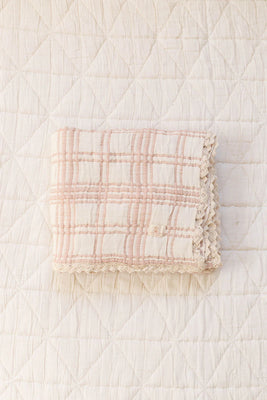 New Grain French Plaid Blanket - Petal