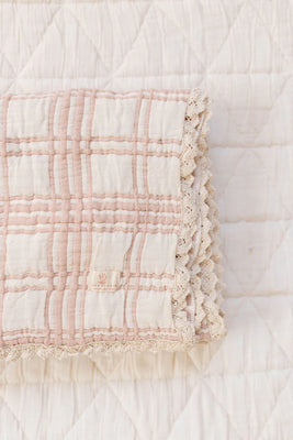 New Grain French Plaid Blanket - Petal