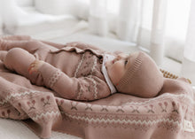Load image into Gallery viewer, Looms Fair Isle Collection Baby Blanket - Mauve
