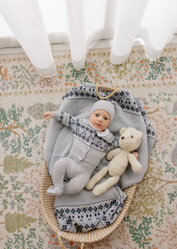 Looms Fair Isle Collection Baby 3Pc Set - Blue
