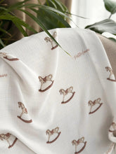 Load image into Gallery viewer, Petite Laure Baby Swaddle Rocking Horse - Dusty Pink